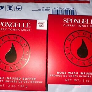 spongelle Cherry‎ tonka musk body scrub wash loofah